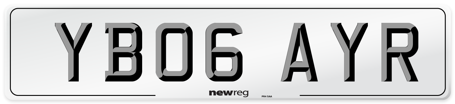 YB06 AYR Number Plate from New Reg
